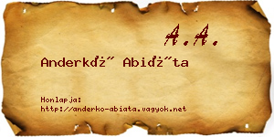 Anderkó Abiáta névjegykártya